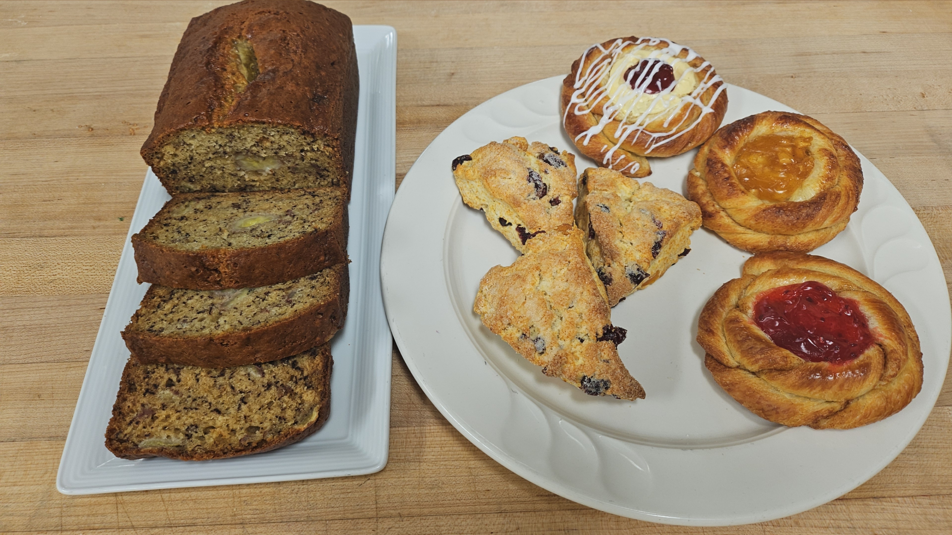 Banana bread and scones
